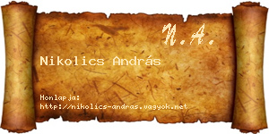 Nikolics András névjegykártya
