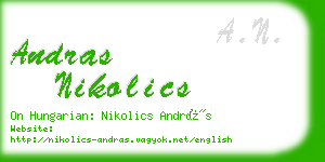 andras nikolics business card